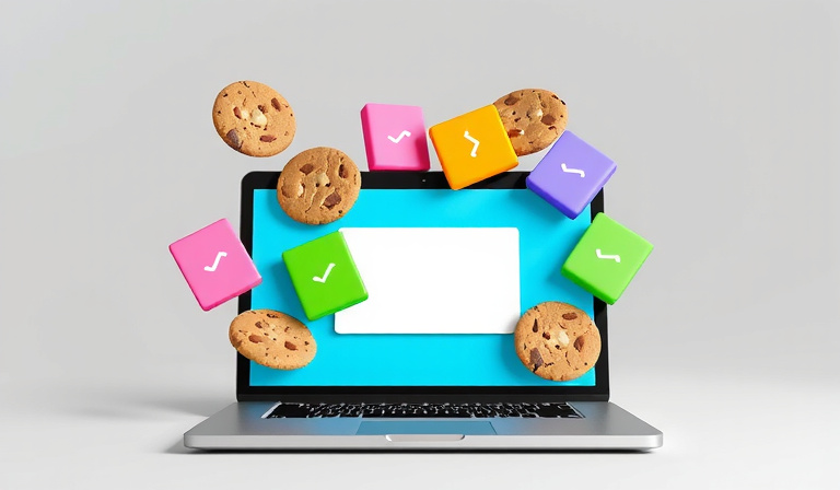 Ilustrace cookies jako malých souborů ukládaných v prohlížeči